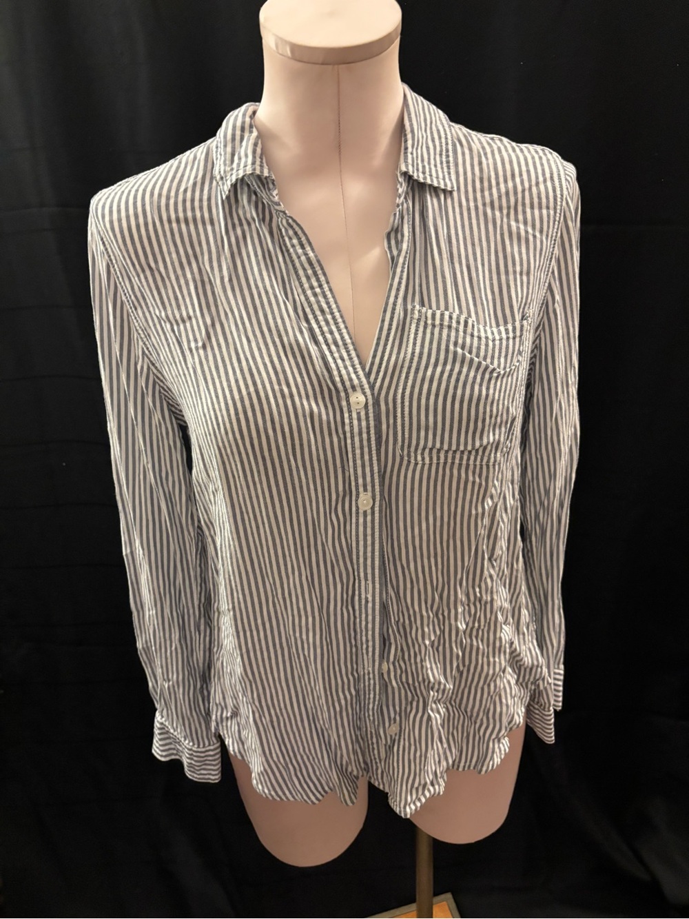Velvet Heart Blue & White Striped Button-Down Shirt